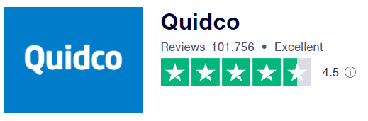Quidco TrustPilot score of Excellent with over 100,000 reviews.